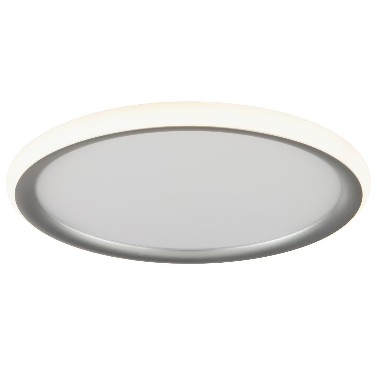 Carloz Ø30 Plata plafón De Brilliant - La luz se puede regular en tres niveles mediante un interruptor estándar:Solo se ilumina el panel central para una iluminación intensa y directa de toda la estancia.