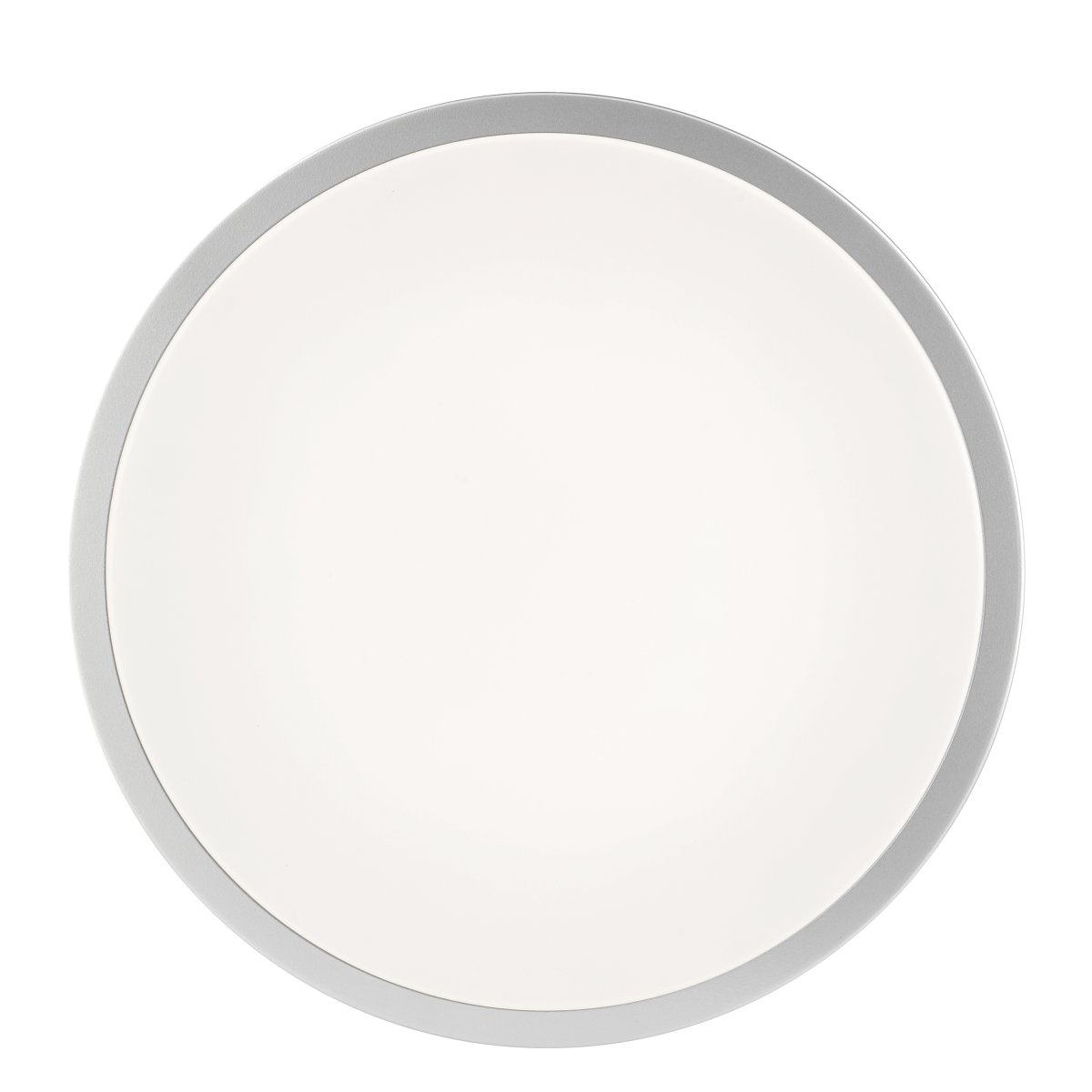 Livius Ø33 Níquel plafón De Brilliant - Livius es una elegante lámpara de techo de metal y plástico con un marco de color níquel que enmarca sutil y modernamente el panel LED redondo.