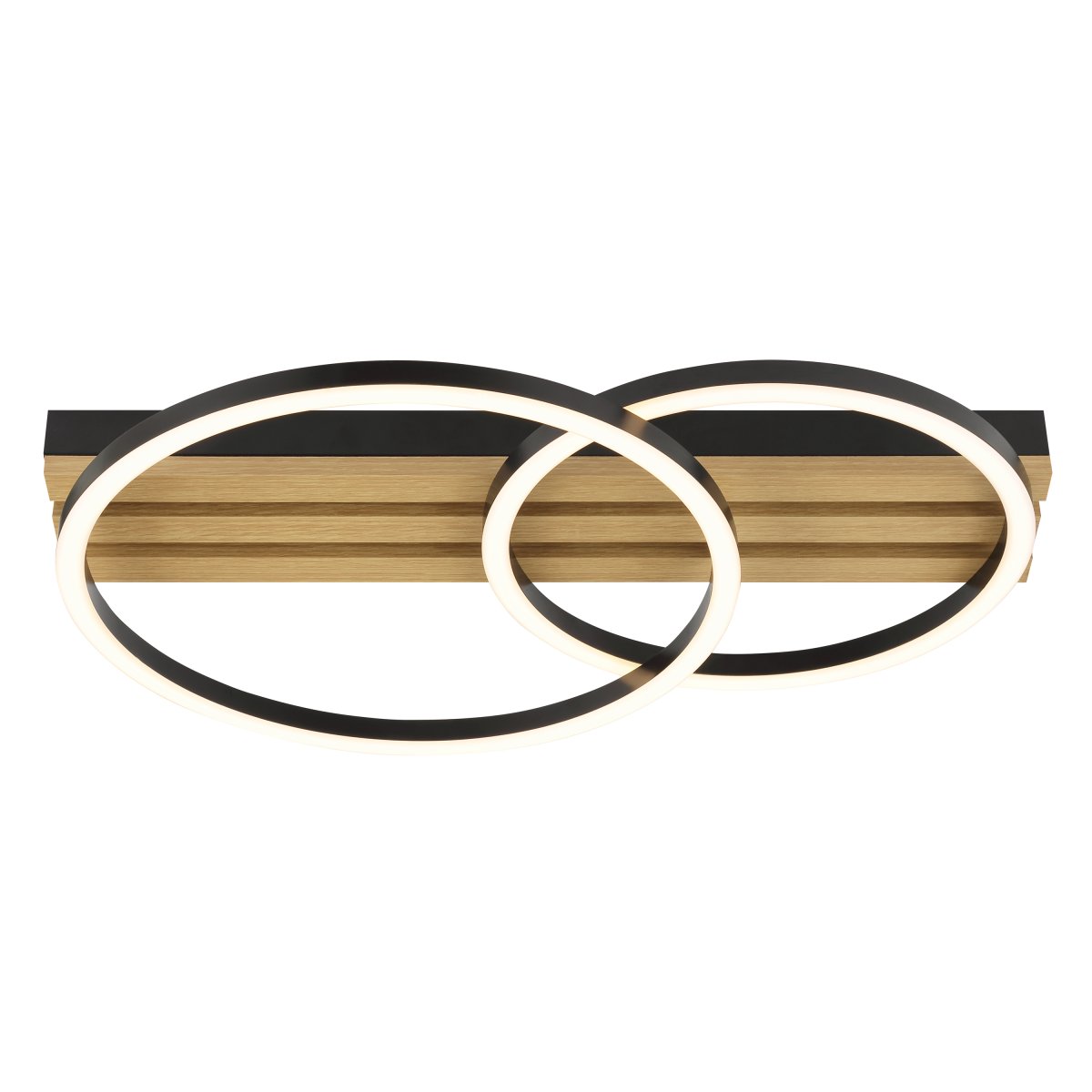 Calma 54cm Negro plafón De Brilliant - Calma es una moderna lámpara de techo con un aspecto cálido y natural gracias a su diseño que combina madera y metal negro.