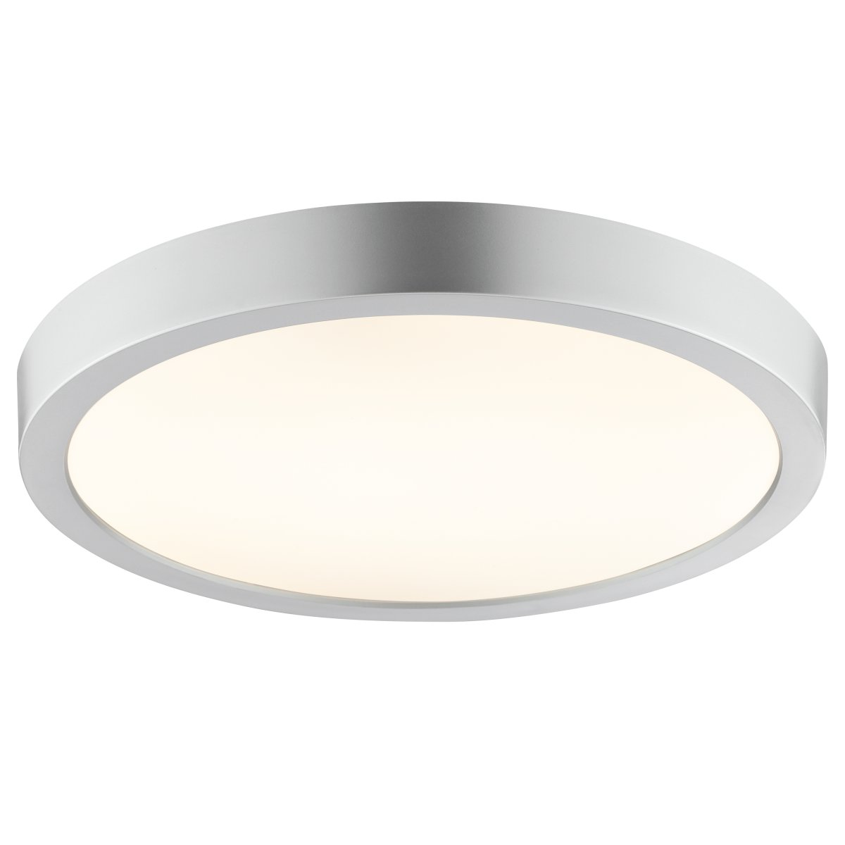 Jade Ø28 Plata lámpara de baño De Brilliant - Su marco plateado encierra un gran panel LED que emite una luz brillante y uniforme en toda su superficie, ideal para estancias donde una buena iluminaci&oacute;n es fundamental.