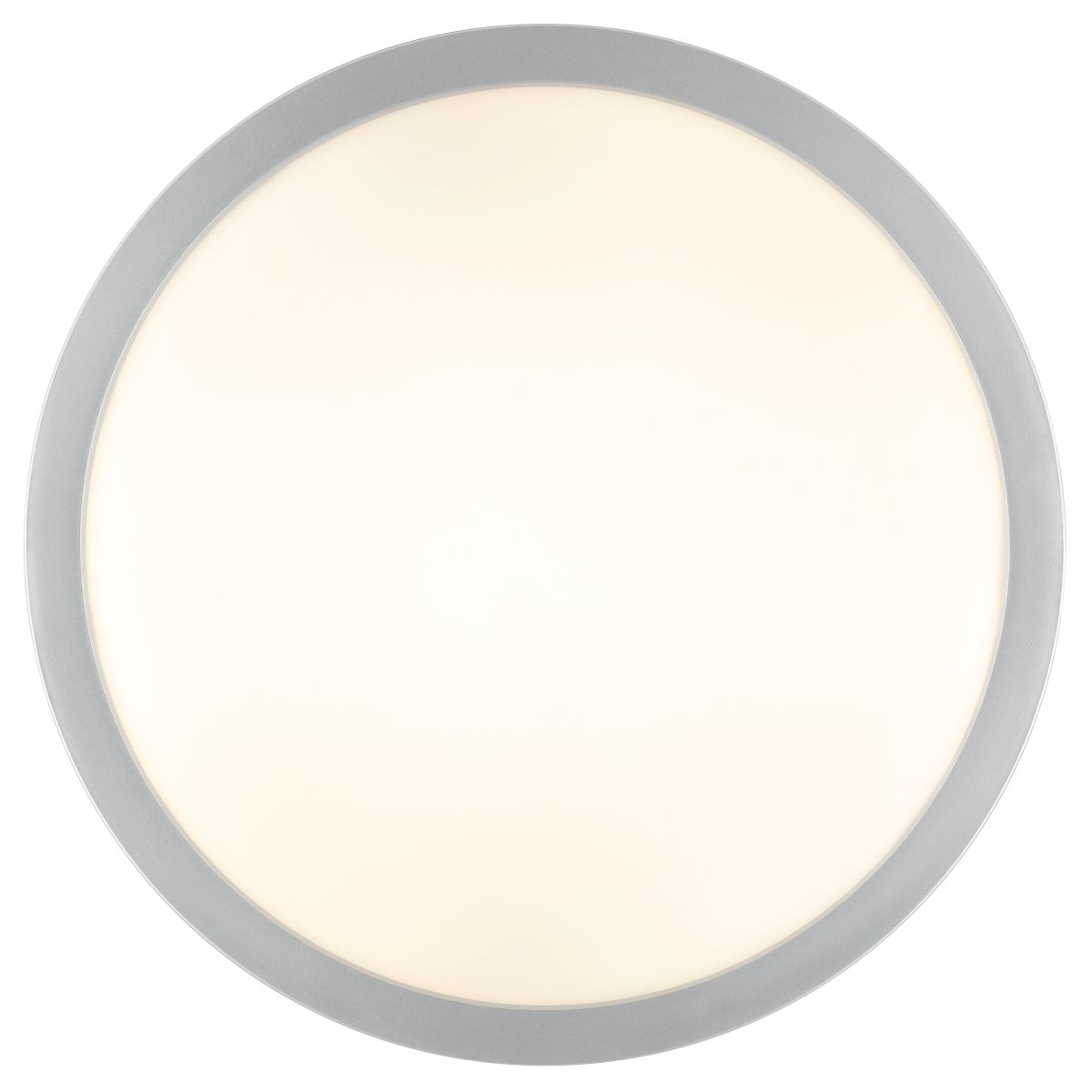 Jade Ø28 Plata lámpara de baño De Brilliant - Su marco plateado encierra un gran panel LED que emite una luz brillante y uniforme en toda su superficie, ideal para estancias donde una buena iluminaci&oacute;n es fundamental.