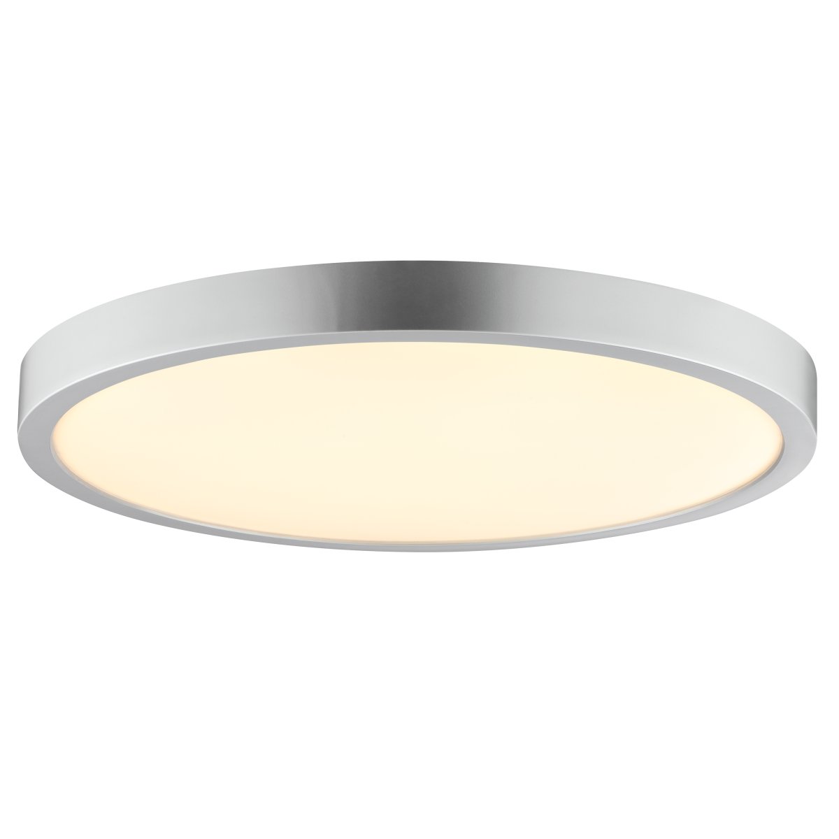 Jade Ø38 Plata lámpara de baño De Brilliant - Su marco plateado encierra un gran panel LED que emite una luz brillante y uniforme en toda su superficie, ideal para estancias donde una buena iluminación es fundamental.