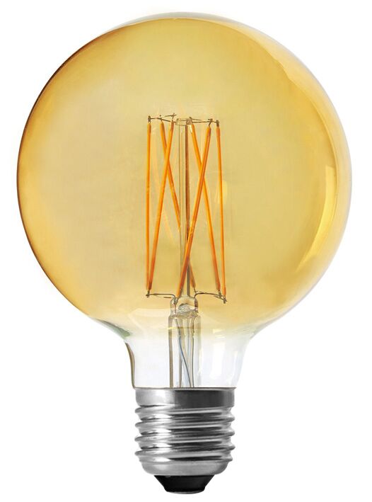 E27 Globo 95 amber De Lampan - Es regulable para todas las ocasiones, tiene un patr&oacute;n de haz de 360&deg; y una vida &uacute;til impresionante de hasta 25.