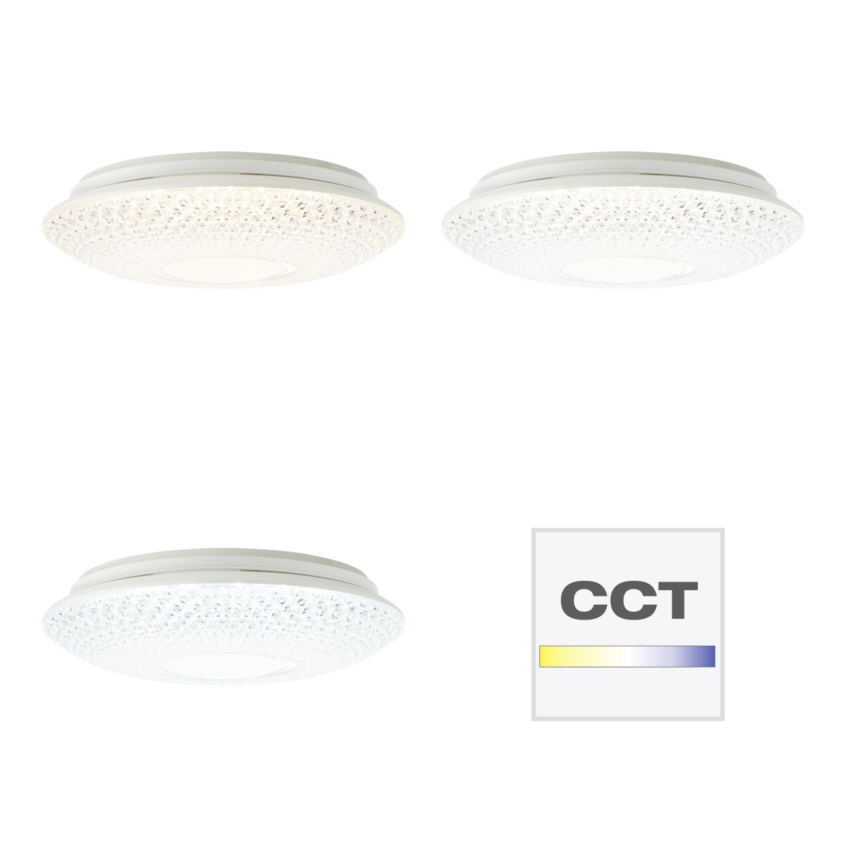 Lucian Ø40 Blanco plafón De Brilliant - Los colores de la tira LED tambi&eacute;n se pueden ajustar con el mando a distancia.