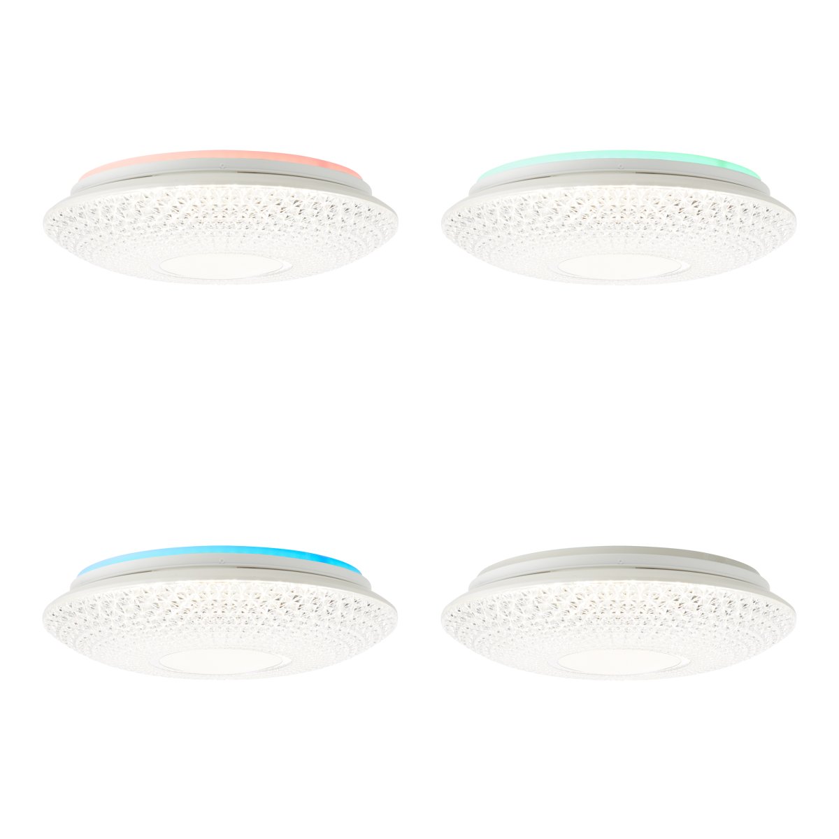 Lucian Ø40 Blanco plafón De Brilliant - Los colores de la tira LED tambi&eacute;n se pueden ajustar con el mando a distancia.