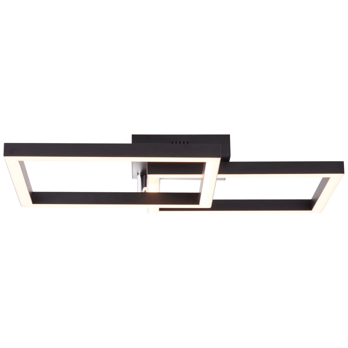 Kjorn 50cm Negro plafón De Brilliant - Su marco negro y dos cuadrados con LED integrados emiten una luz brillante que se puede atenuar en tres pasos con el interruptor de pared.