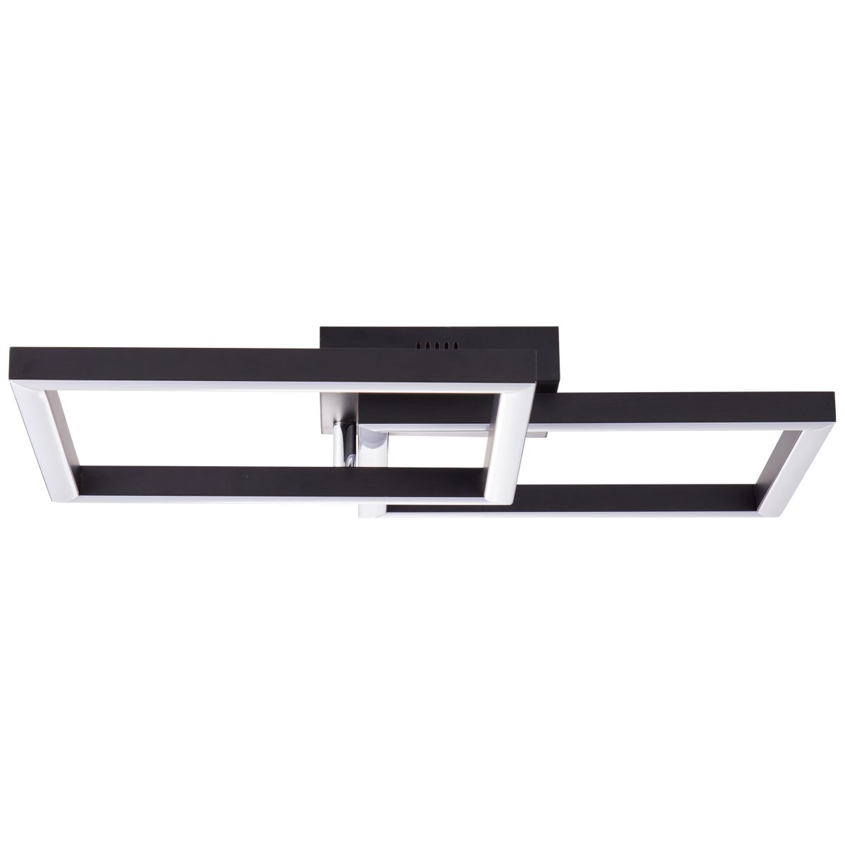 Kjorn 50cm Negro plafón De Brilliant - Su marco negro y dos cuadrados con LED integrados emiten una luz brillante que se puede atenuar en tres pasos con el interruptor de pared.