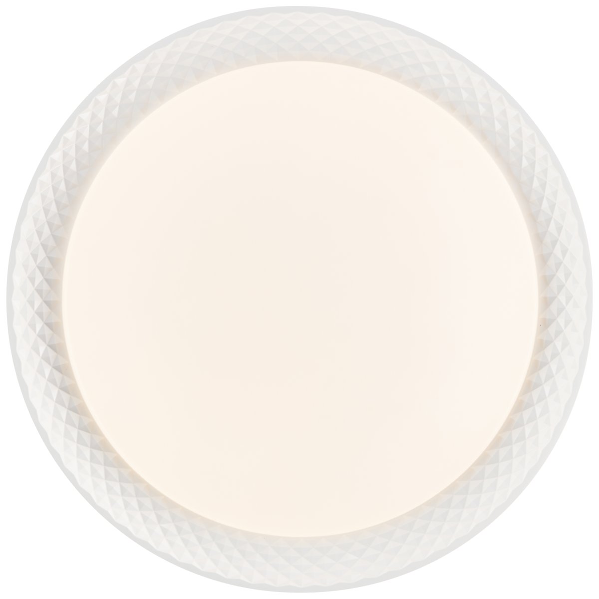 Burlie Ø40 Blanco plafón De Brilliant - El panel LED integrado emite una luz brillante de 2400 lm, que se puede atenuar en tres niveles con el control remoto incluido.