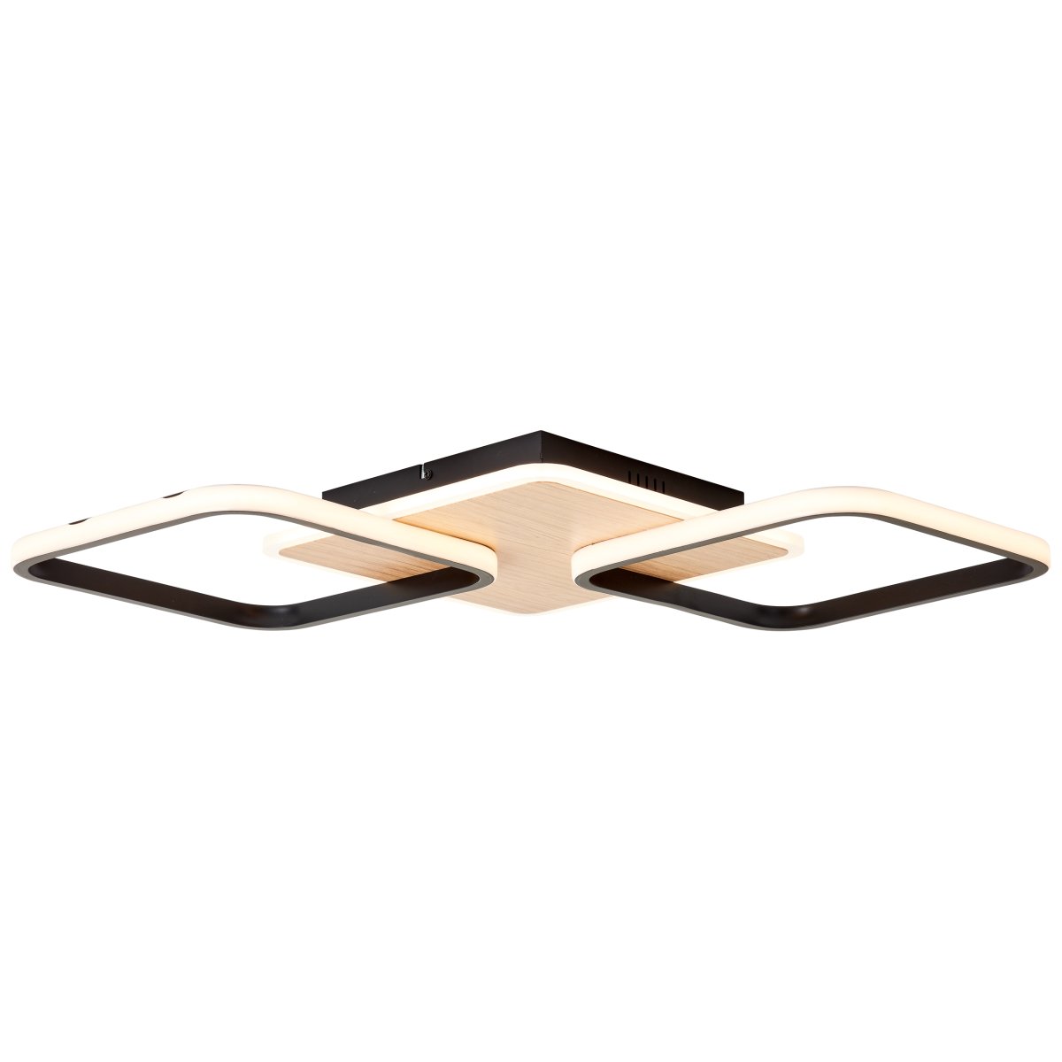 Dennet 62cm Negro plafón De Brilliant - Las tiras LED emiten una luz blanca c&aacute;lida y brillante que se puede atenuar en tres pasos con un interruptor de pared est&aacute;ndar.