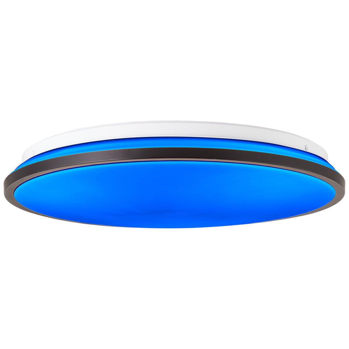 Heida Ø40 Negro plafón De Brilliant - El marco negro encierra el panel LED, que emite una luz brillante que se puede atenuar con el control remoto incluido.