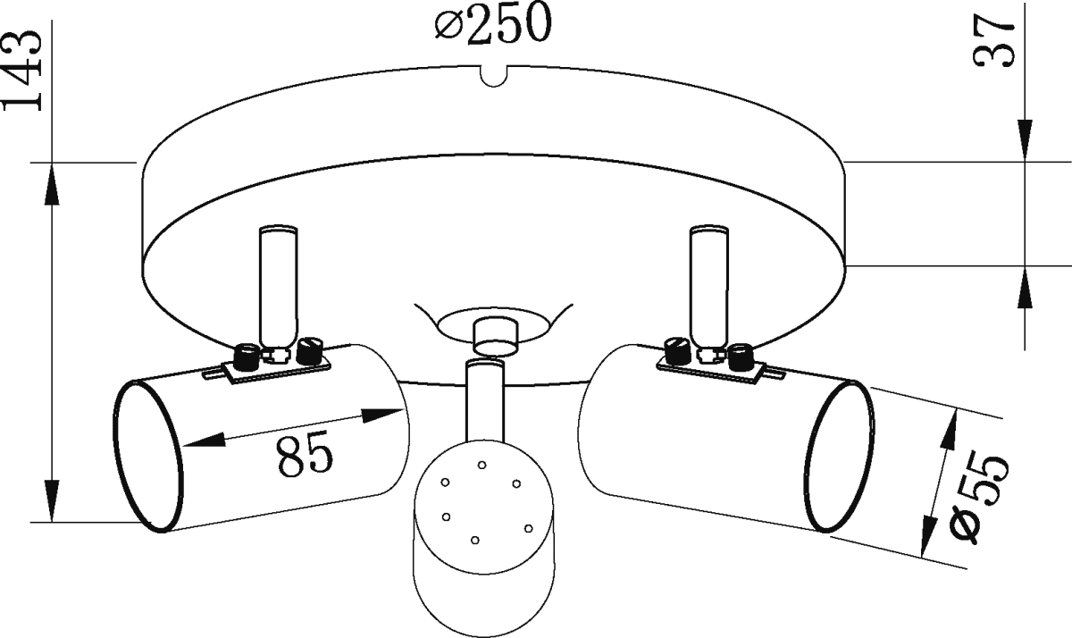 Balder 3 Latón mate foco de techo De Aneta Lighting - Con sus líneas limpias y colores contrastantes, Balder añade un toque moderno a tu hogar: una solución práctica y elegante para quienes se preocupan por el diseño.
