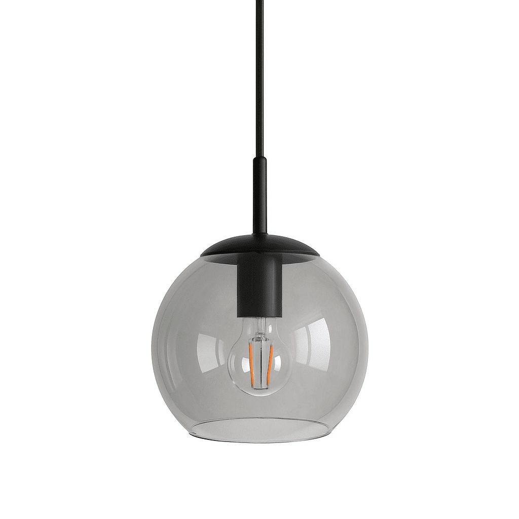 Globi Ø15 Negro/Ahumado lámpara de ventana De Nordic Lighting - La combinaci&oacute;n de vidrio ahumado y detalles negros crea un dise&ntilde;o atemporal.