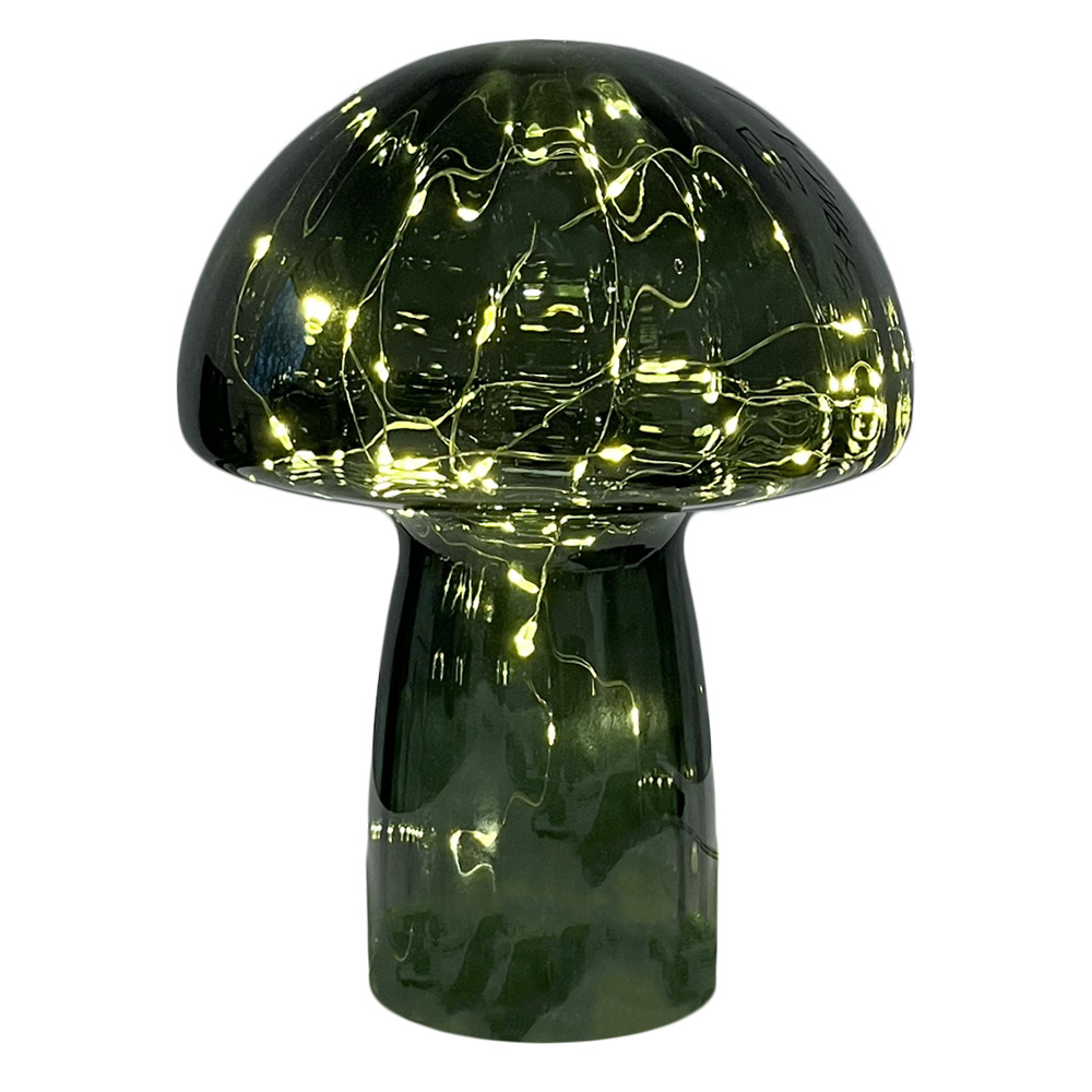 Svamp 23cm Verde lámpara de mesa De Pixie Design - Est&aacute; equipado con un temporizador y un pr&aacute;ctico regulador de intensidad de 5 niveles para ajustar la luz seg&uacute;n las necesidades, lo que lo hace perfecto tanto como iluminaci&oacute;n de trabajo como como iluminaci&oacute;n acogedora por la noche.