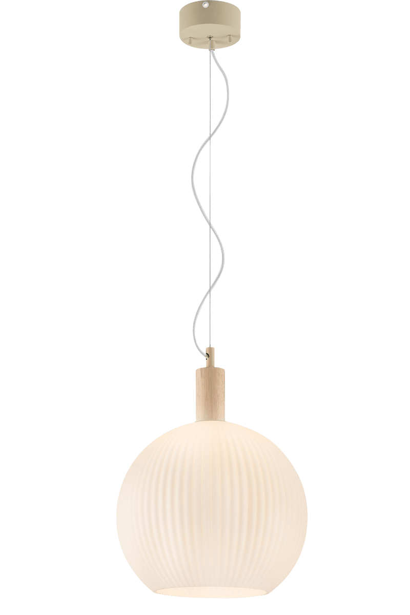 Lapponia Ø35 Blanco Lámpas de techo De Aneta Lighting - La lámpara de techo Lapponia, hecha de vidrio y madera tratada al aceite blanco, aporta un ambiente natural y acogedor a tu hogar.
