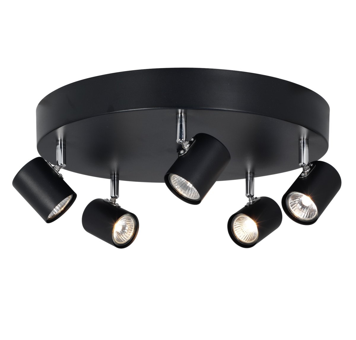 Alpha 5 Negro foco de techo De Cottex - Con su elegante acabado negro y diseño flexible, es perfecto para la cocina, la sala de estar o la oficina.