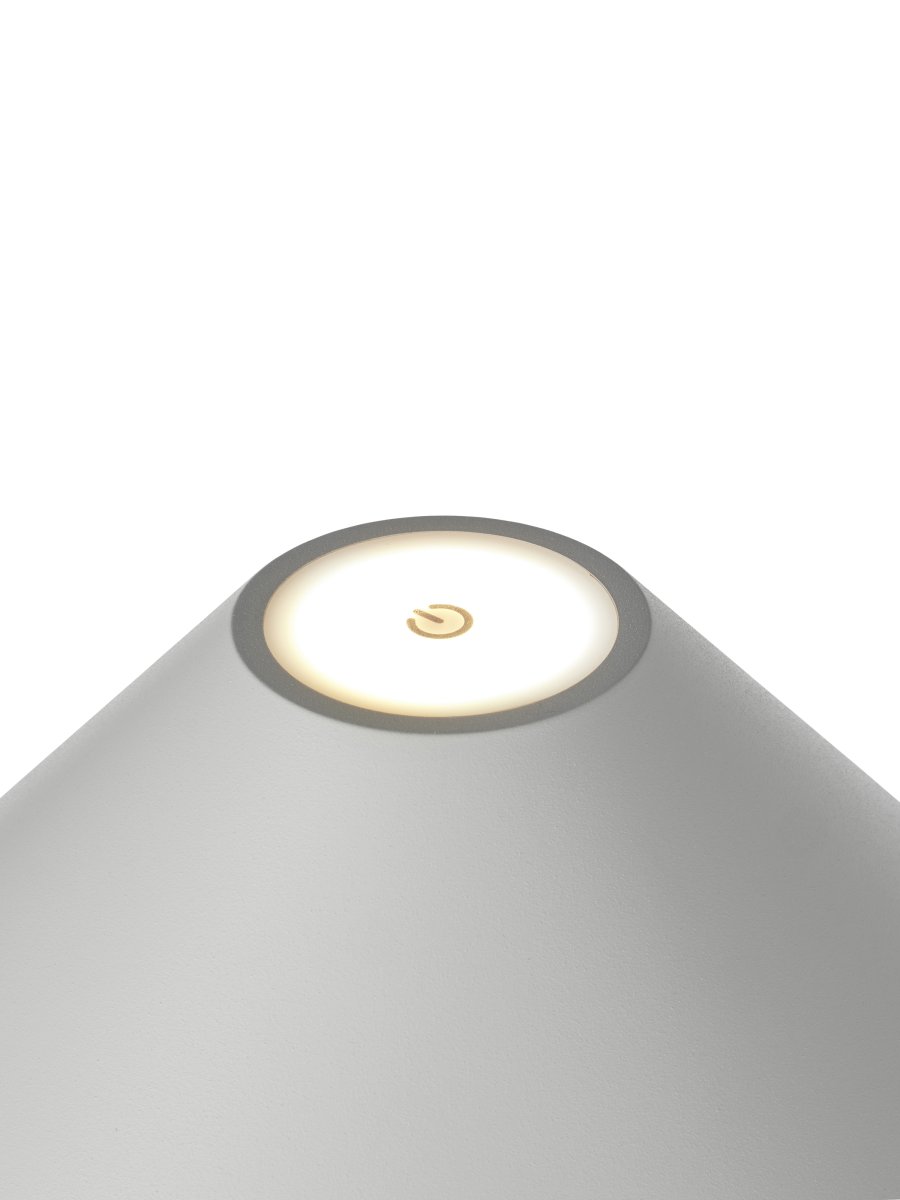 Hygge 20cm Gris cálido portátil De Halo Design - Tiene una clasificación IP54, por lo que es adecuado para uso en interiores y exteriores (aunque debe almacenarse y cargarse en interiores).