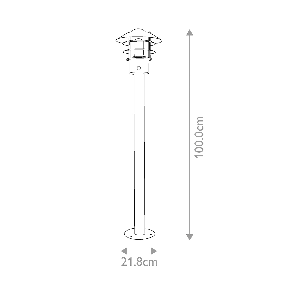 Helsingor PIR 100cm Negro balizas De Elstead Lighting - Tillverkad av rostfritt st&aring;l i svart finish och glas, erbjuder den en robust och v&auml;derbest&auml;ndig konstruktion som &auml;r perfekt vid uppfarter, entr&eacute;er eller tr&auml;dg&aring;rdsg&aring;ngar.