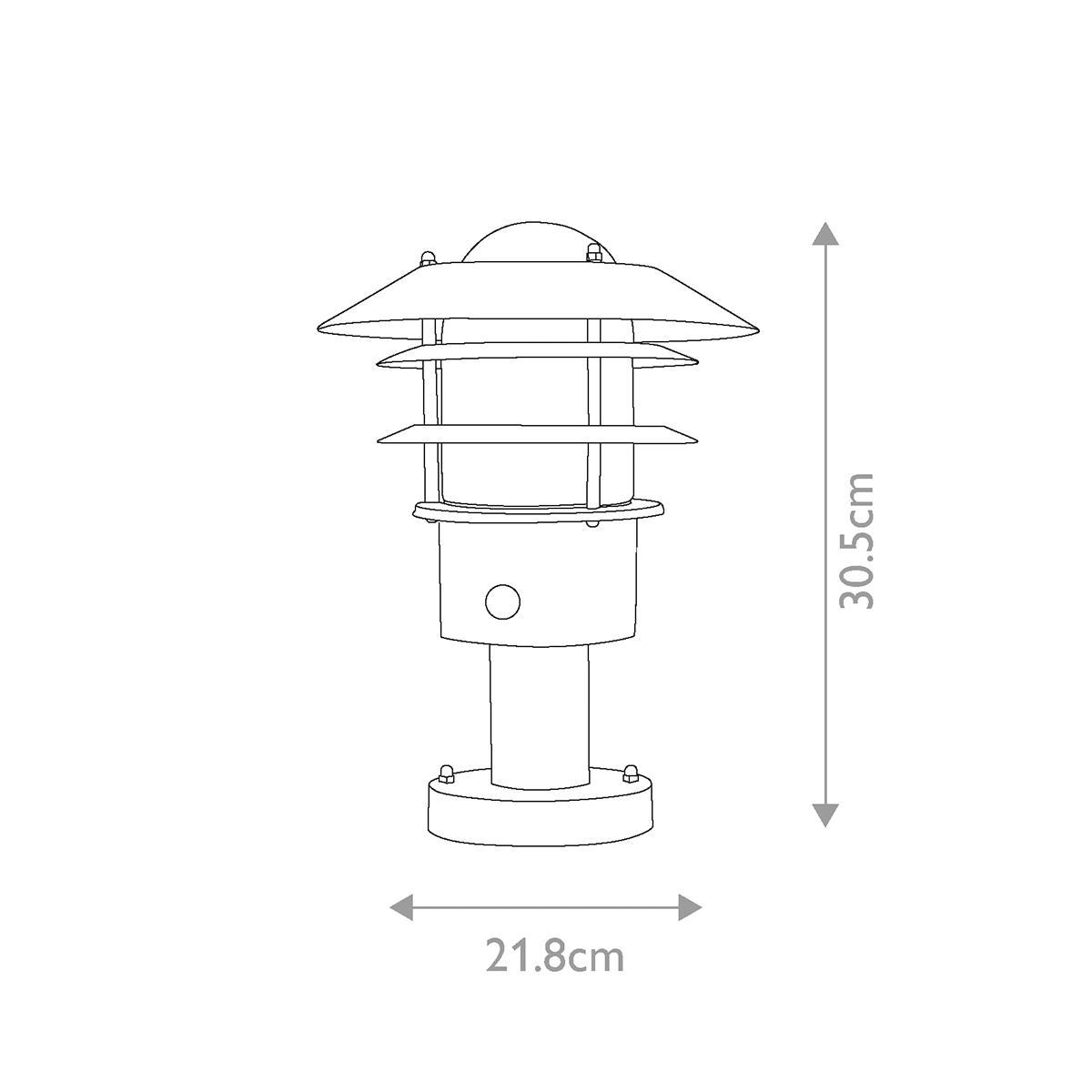 Helsingor PIR 30cm Negro De Elstead Lighting - Tillverkad av rostfritt st&aring;l i svart finish och glas, erbjuder den en robust och v&auml;derbest&auml;ndig konstruktion som &auml;r perfekt vid uppfarter, entr&eacute;er eller tr&auml;dg&aring;rdsg&aring;ngar.