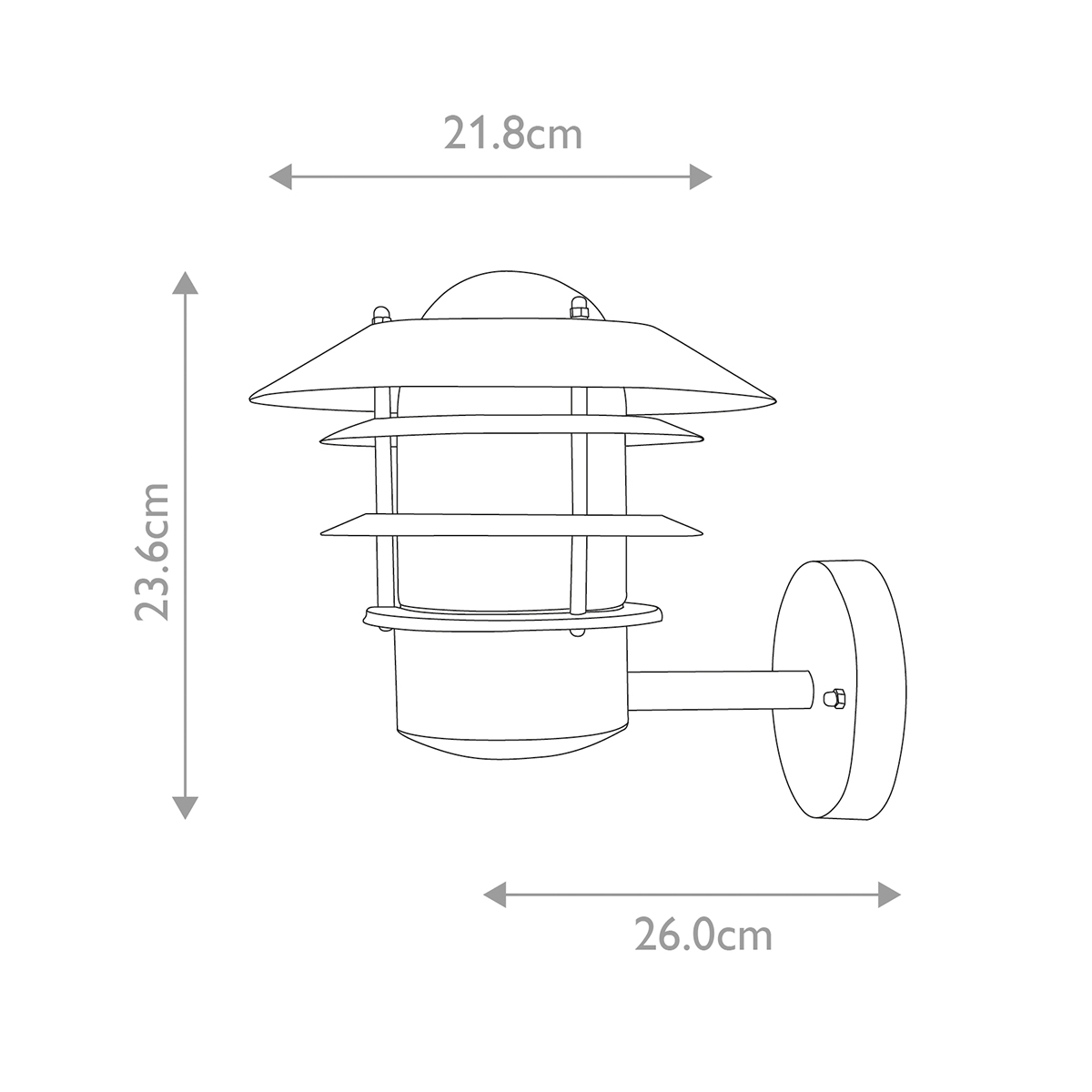 Helsingor Ø22 Plata lámpara de exterior De Elstead Lighting - Tillverkad av rostfritt st&aring;l i silverfinish och glas, erbjuder den en slitstark och v&auml;derbest&auml;ndig konstruktion som &auml;r perfekt f&ouml;r fasader, entr&eacute;er och uteplatser.