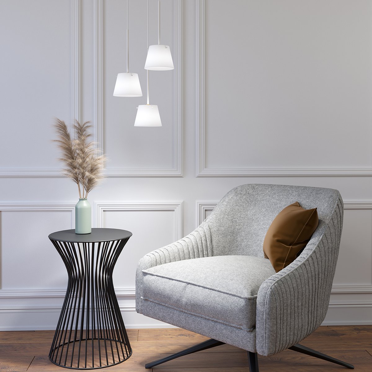 Gil il Grande Ø13 Blanco lámpara de ventana De Herstal - Fabricada en vidrio y metal blanco, su dise&ntilde;o cl&aacute;sico y su suave luz aportan elegancia y estilo a tu interior.