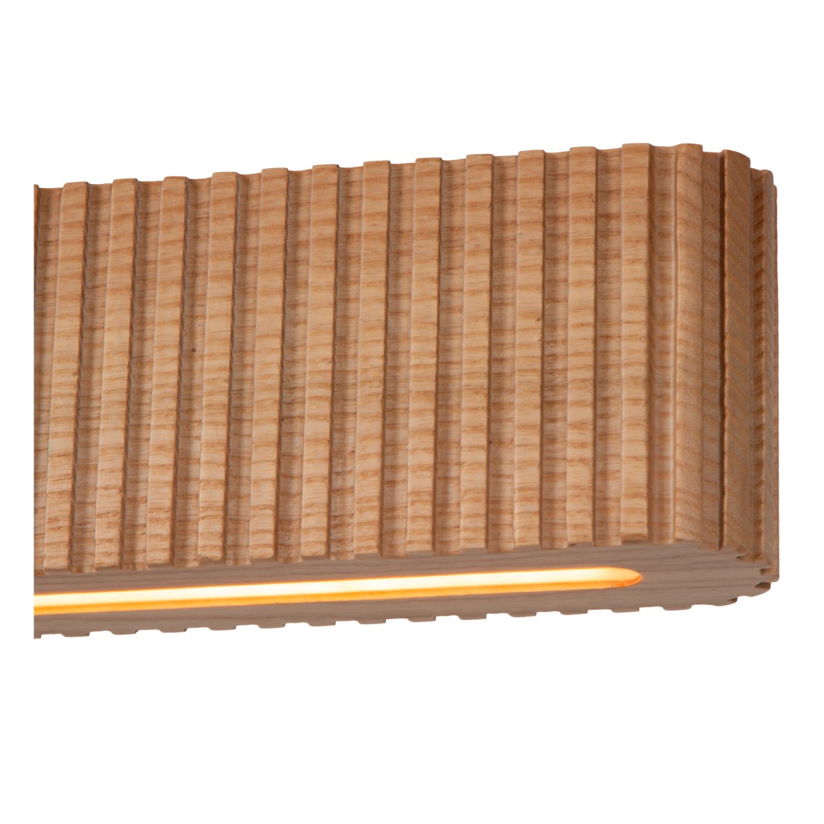 Bannister 150cm Madera clara Lámpas de techo De Lucide - Para adaptarse a diferentes ambientes y necesidades, la temperatura de color se puede ajustar fácilmente durante la instalación mediante un interruptor DIP, desde una luz cálida y acogedora hasta una luz blanca más brillante.