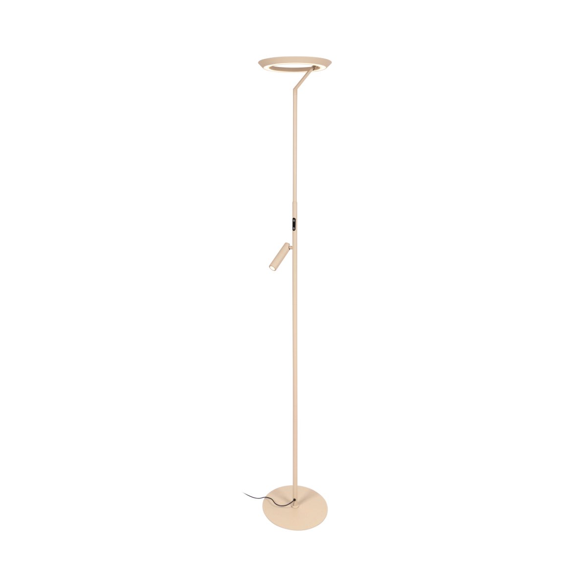 Celeste 2 Gris pardo lámpara de pie De Lucide - Las dos fuentes de luz se pueden encender, apagar y regular por separado mediante reguladores t&aacute;ctiles en la l&aacute;mpara, para un funcionamiento c&oacute;modo y flexible.