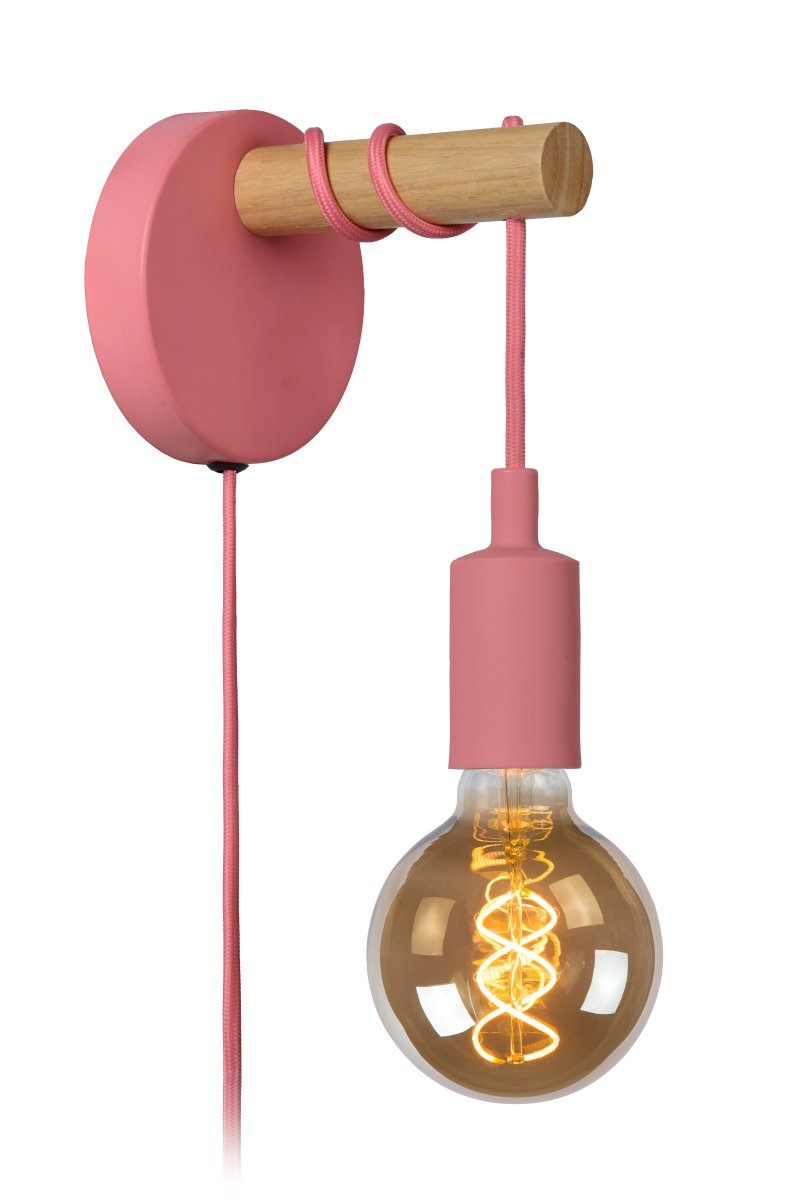 Pola Rosa lámpara infantil De Lucide - Es ideal como luz de noche para ni&ntilde;os peque&ntilde;os, como l&aacute;mpara de lectura o como un divertido elemento decorativo para ni&ntilde;os mayores.