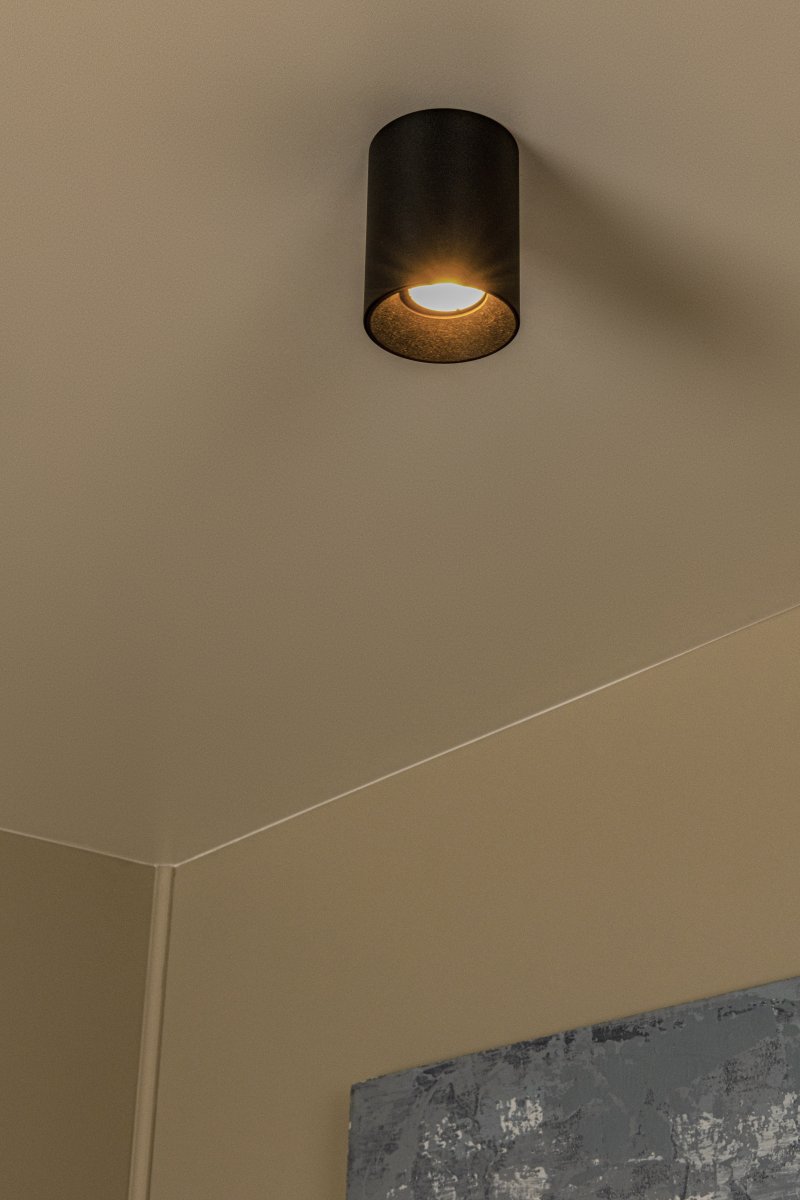 Gerti Negro foco de techo De Lucide - Gerti es una opci&oacute;n atemporal que combina un dise&ntilde;o discreto con una iluminaci&oacute;n eficaz.