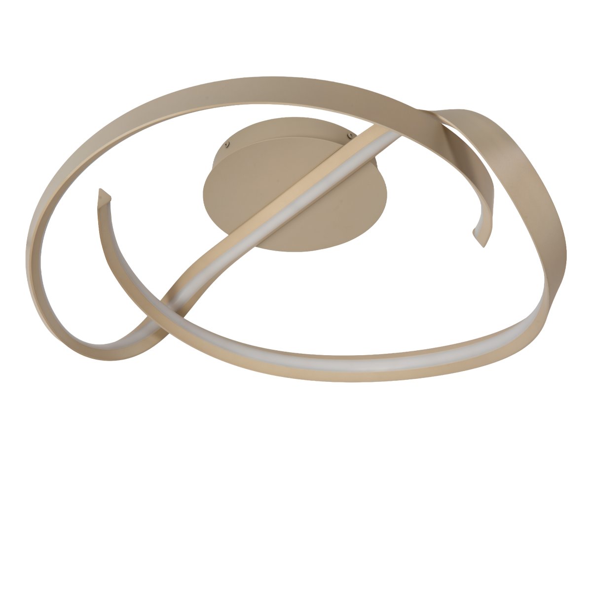 Menuet Ø60 Beige plafón De Lucide - La l&aacute;mpara Menuet es una l&aacute;mpara de techo moderna hecha de metal beige con un dise&ntilde;o suave y escultural que se convierte en un elegante punto focal en el techo.