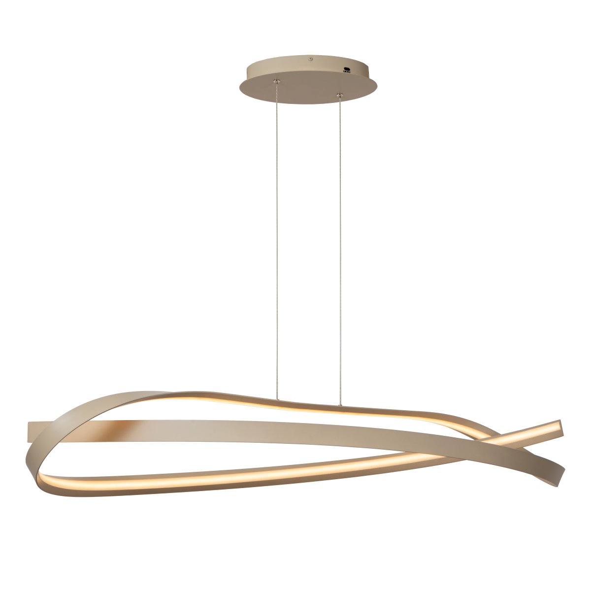 Menuet 110cm Beige Lámpas de techo De Lucide - La elegante l&aacute;mpara colgante Menut, fabricada en metal beige, cautiva con su forma suave y org&aacute;nica, aportando un toque moderno y luminoso a cualquier estancia.