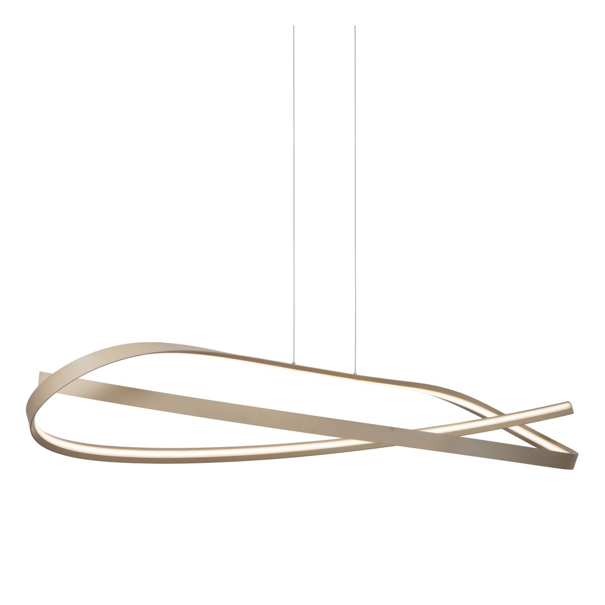 Menuet 140cm Beige Lámpas de techo De Lucide - La elegante l&aacute;mpara colgante Menut, fabricada en metal beige, cautiva con su forma suave y org&aacute;nica, aportando un toque moderno y luminoso a cualquier estancia.