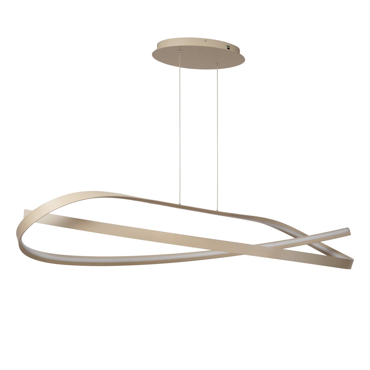 Menuet 140cm Beige Lámpas de techo De Lucide - La elegante l&aacute;mpara colgante Menut, fabricada en metal beige, cautiva con su forma suave y org&aacute;nica, aportando un toque moderno y luminoso a cualquier estancia.