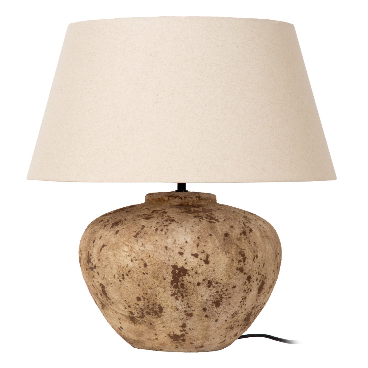 Davina 58cm Marrón lámpara de mesa De Lucide - Su base de cer&aacute;mica de generosas dimensiones, con una hermosa superficie texturizada en tono marr&oacute;n, le confiere un car&aacute;cter &uacute;nico.