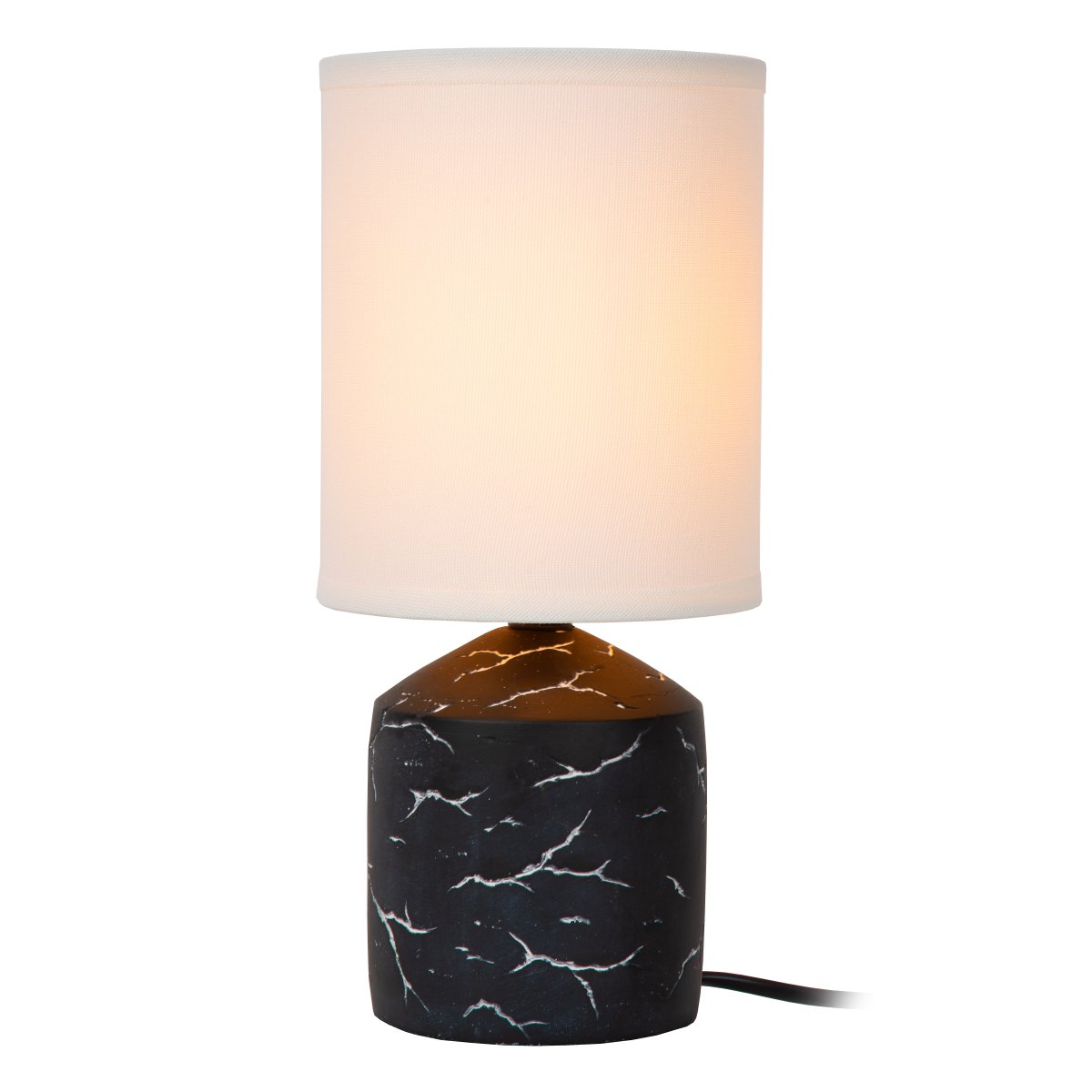 Fran 30cm Negro lámpara de mesa De Lucide - La lámpara de mesa Fran destaca por su elegante diseño, con una base decorativa de cerámica negra.
