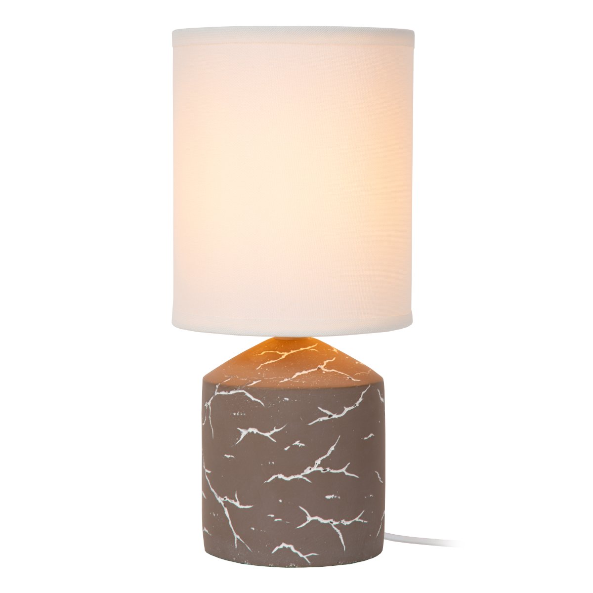 Fran 30cm Gris pardo lámpara de mesa De Lucide - La lámpara de mesa Fran destaca por su elegante diseño, con una base decorativa de cerámica beige oscuro.