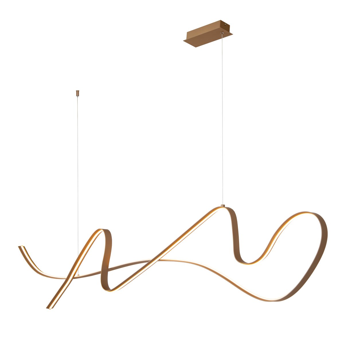 Lambada 165cm Champán Lámpas de techo De Lucide - Su forma curva y ondulada le confiere una expresi&oacute;n vibrante y art&iacute;stica que llama la atenci&oacute;n de inmediato.