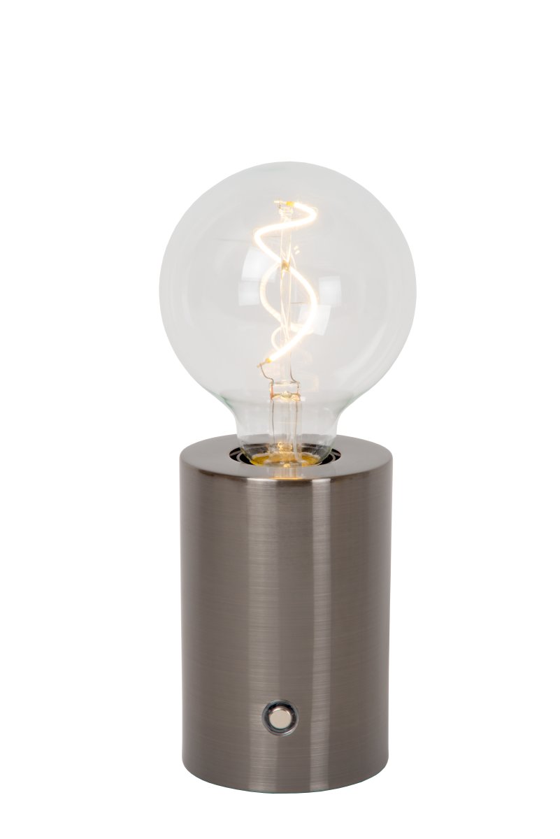 Vivo 23cm Gris oscuro portátil De Lucide - Incorpora una batería recargable que proporciona hasta 6 horas de luz con una carga completa.