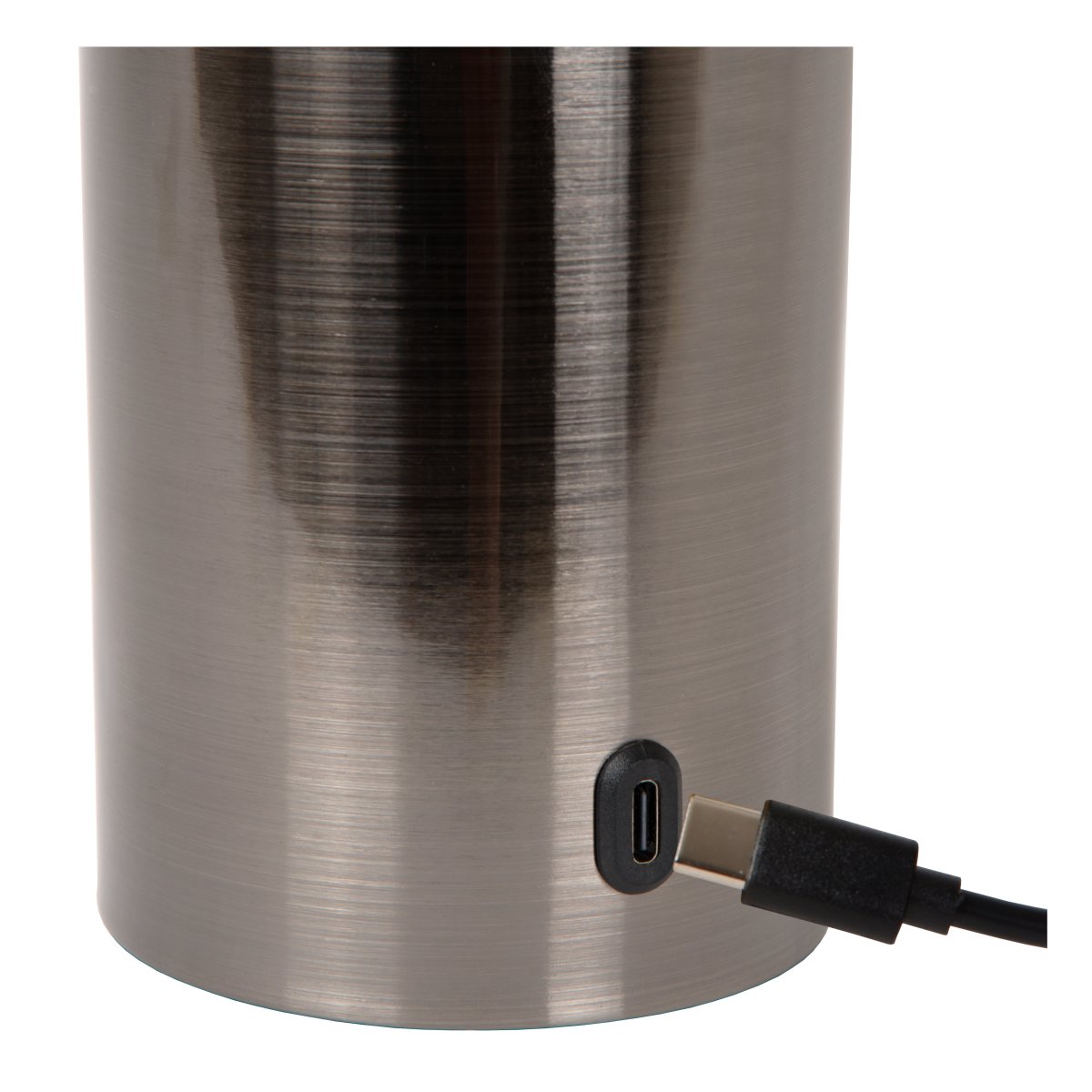 Vivo 23cm Gris oscuro portátil De Lucide - Incorpora una batería recargable que proporciona hasta 6 horas de luz con una carga completa.