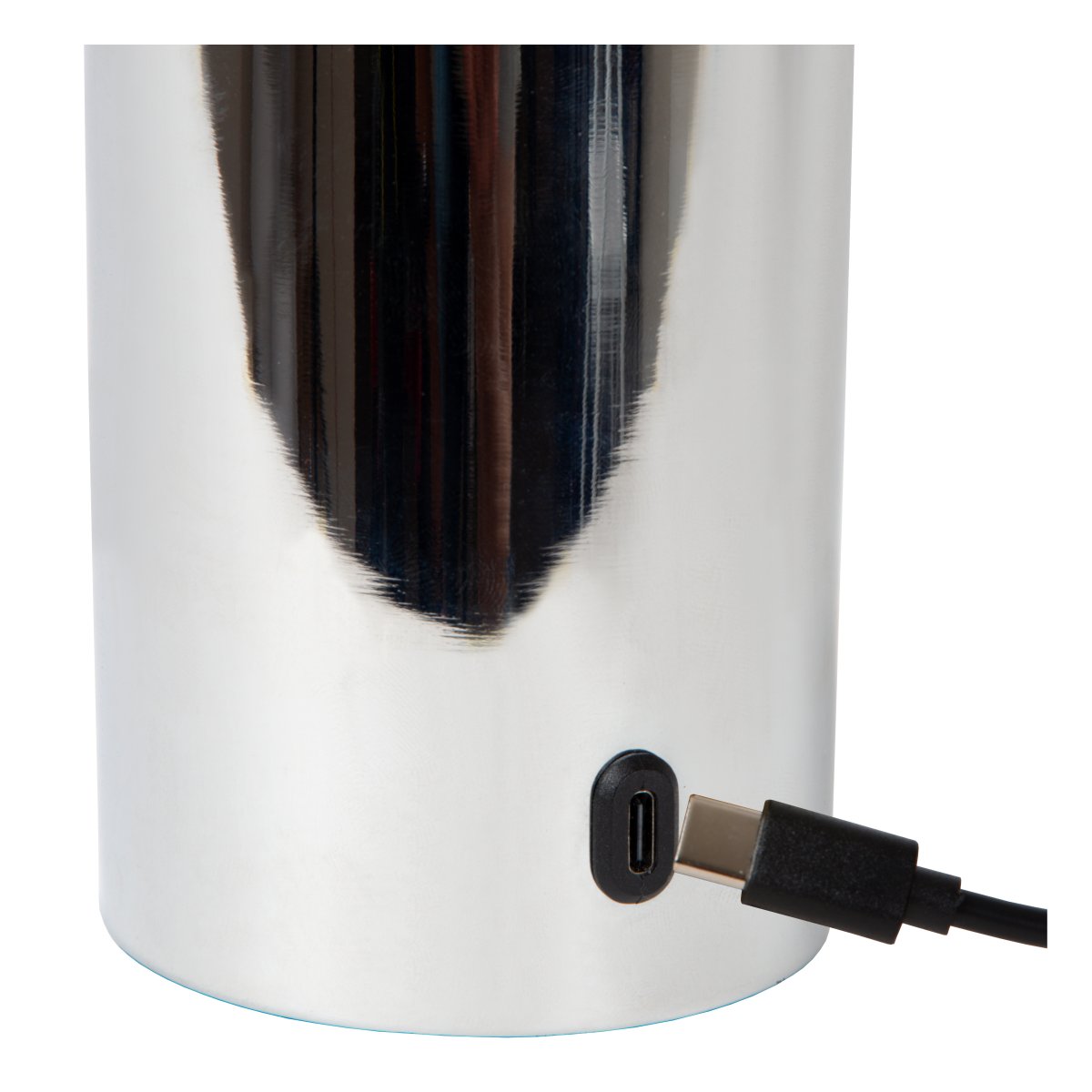 Vivo 23cm Cromo portátil De Lucide - Incorpora una bater&iacute;a recargable y proporciona hasta 6 horas de luz con una carga completa.