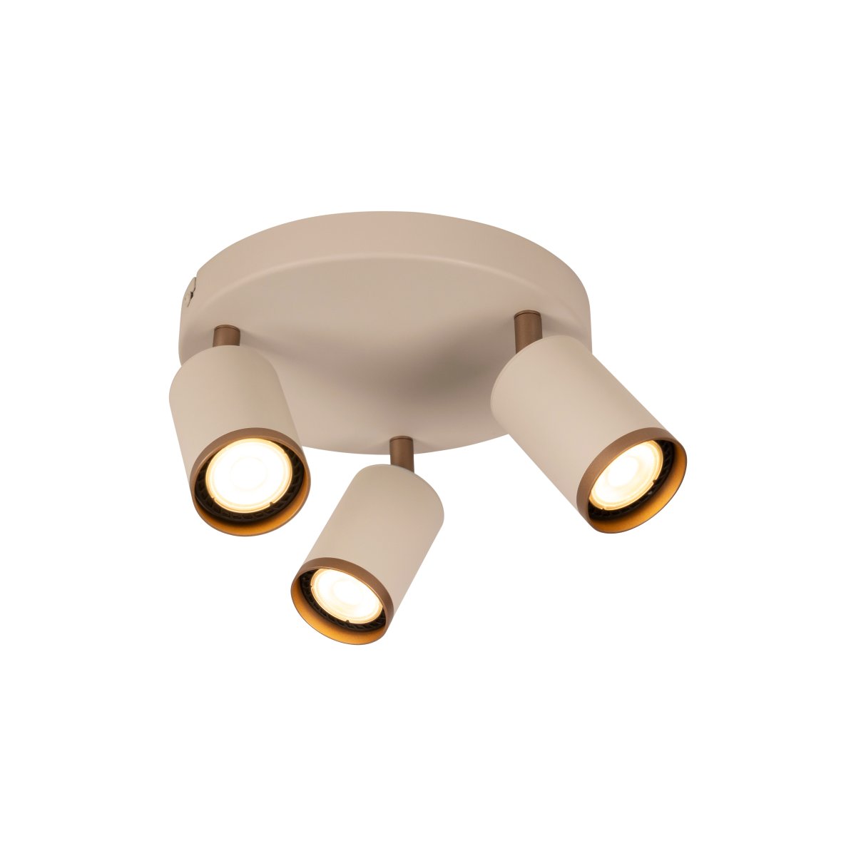 Regina 3 Gris pardo foco de techo De Lucide - Ideal para pasillos, cocinas o dormitorios donde se busca combinar una iluminaci&oacute;n pr&aacute;ctica con un toque decorativo.