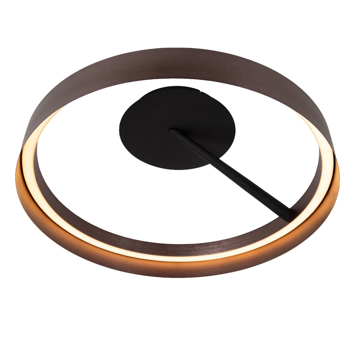 Leonard Ø55 Marrón plafón De Lucide - La l&aacute;mpara es regulable en tres niveles mediante un interruptor de pared est&aacute;ndar, lo que permite ajustar la intensidad de la luz seg&uacute;n la ocasi&oacute;n.