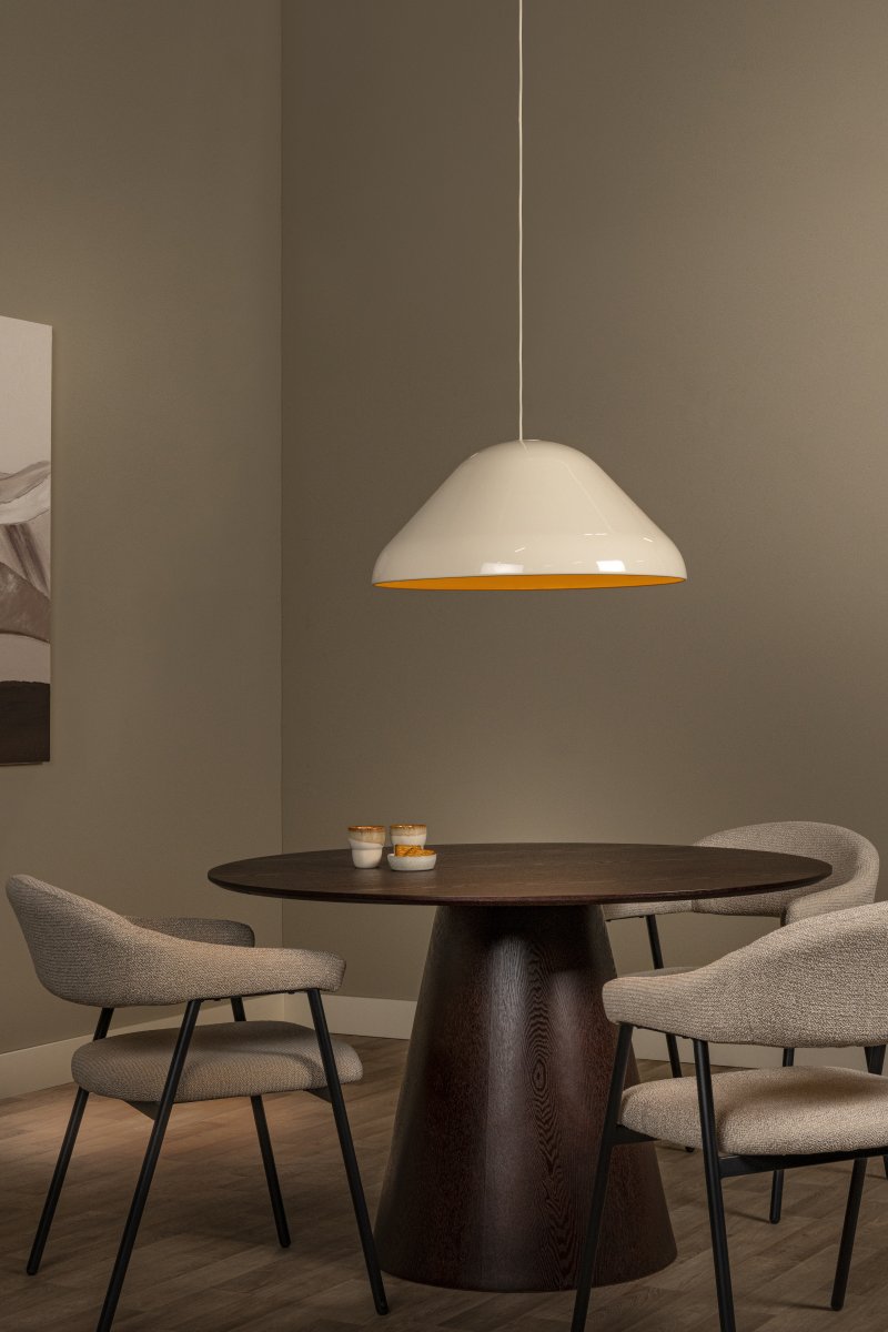 Andres Ø56 Blanco cremoso Lámpas de techo De Lucide - Andres es una elegante l&aacute;mpara colgante de metal con un elegante acabado crema brillante.