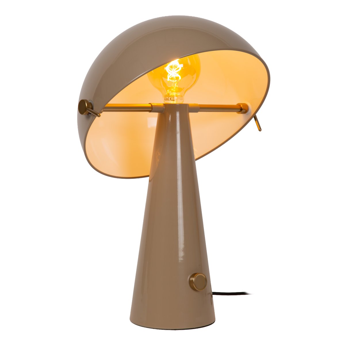 Barone 52cm Gris pardo lámpara de mesa De Lucide - Gracias al regulador de intensidad en la base, la intensidad se puede ajustar f&aacute;cilmente para adaptarse a tus necesidades y estado de &aacute;nimo.