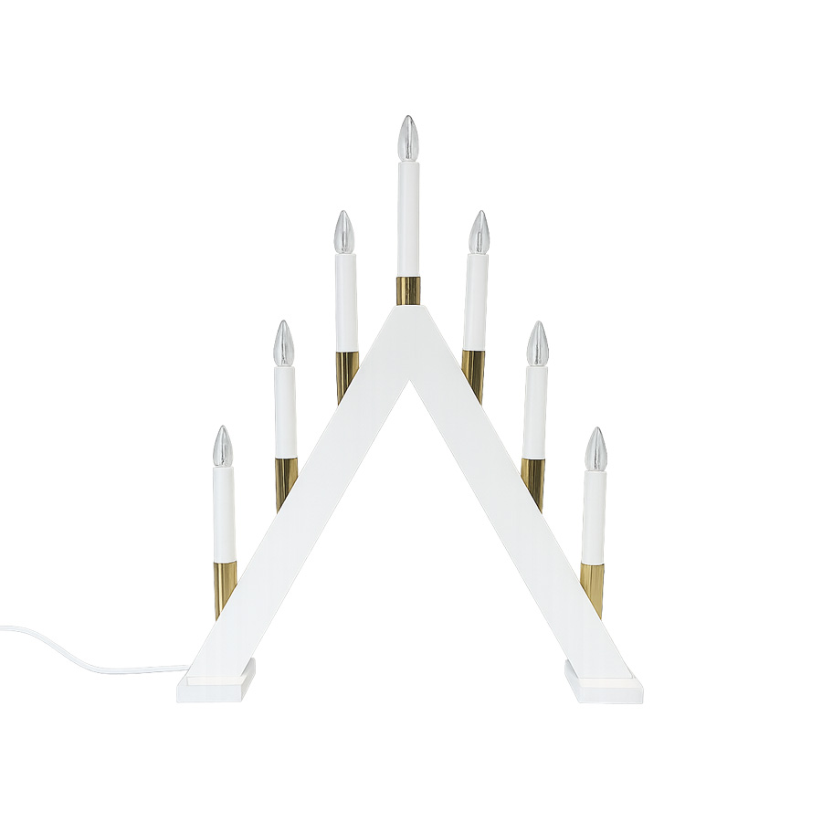 Hilda 7 Blanco De Pixie Design - Hilda es un candelabro cl&aacute;sico de siete brazos realizado en madera.