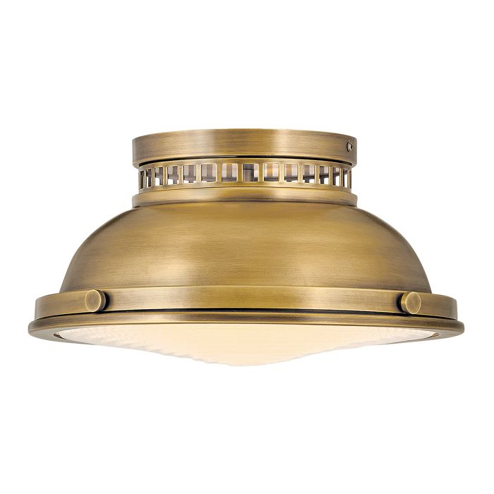 Amelia Ø32 Latón plafón De Elstead Lighting - Amelias klassiska plafonddesign f&ouml;rnyar vintage-detaljer med en gjuten glasdiffusor, en gjuten metallram i klassisk m&auml;ssing och dekorativa sp&auml;nnen.
