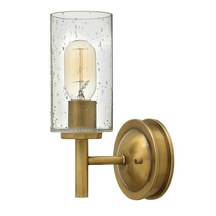 Collier 26cm Latón antiguo lámpara de pared De Elstead Lighting - Gjutna knappar, g&aring;ngj&auml;rn och st&auml;nger i en finish av klassisk m&auml;ssing ger en sofistikerad elegans som &auml;r b&aring;de modern och tidl&ouml;s.