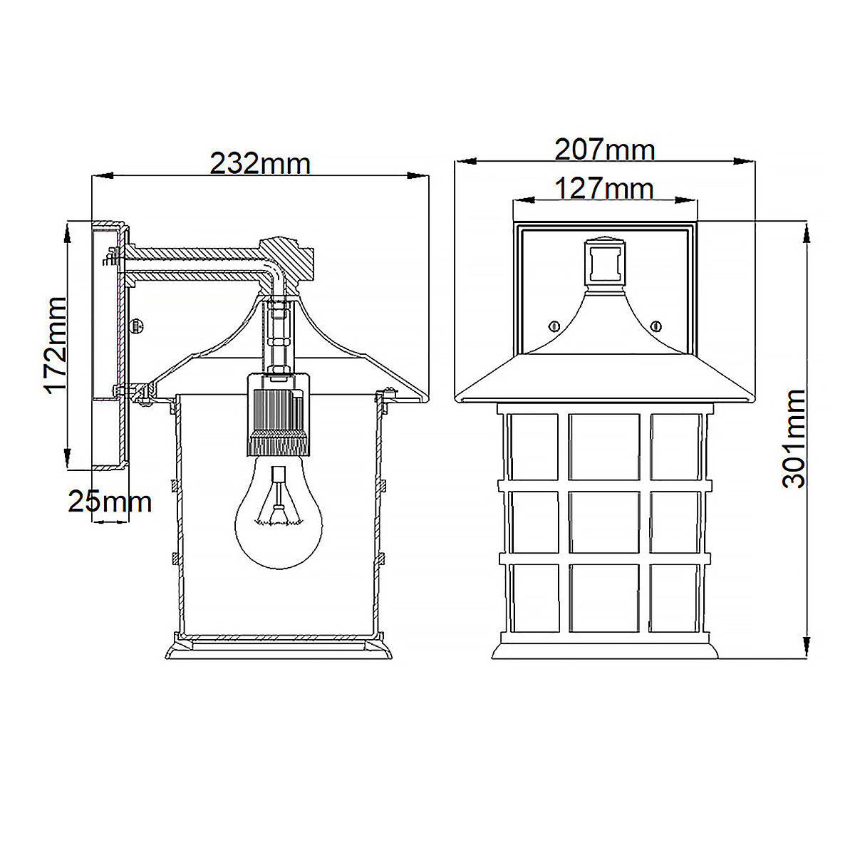 Freeport 30cm Negro lámpara de exterior De Elstead Lighting - Freeport es una lámpara de pared para exterior encantadora y clásica que combina un diseño tradicional con una durabilidad moderna.