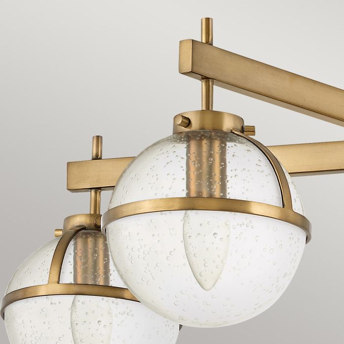 Hollis Ø80 Latón antiguo/transparente lámpara de baño De Elstead Lighting - Hollis es una lámpara de techo decorativa para baño con un distintivo encanto vintage, inspirada en mediados del siglo XX.
