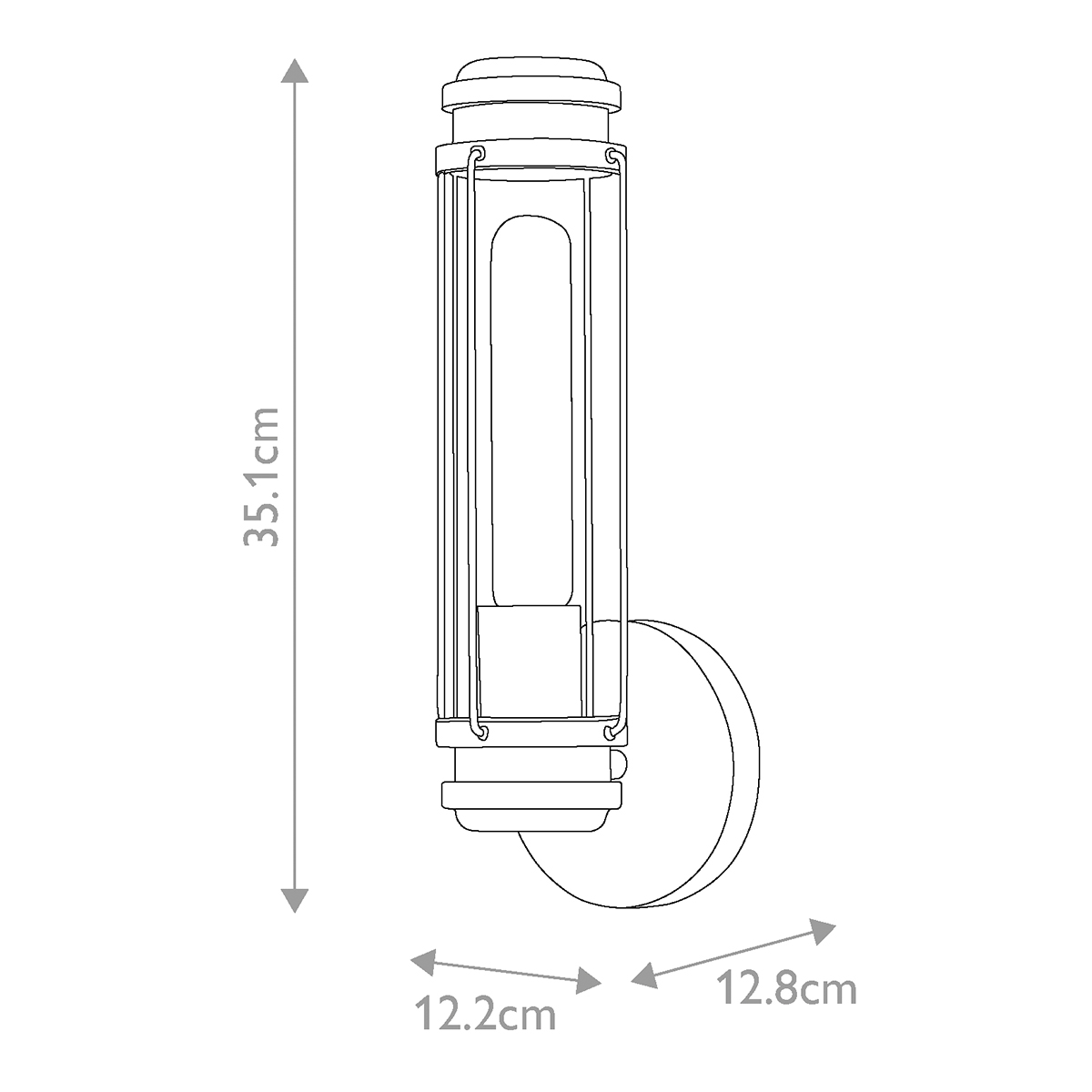 Masthead 35cm Cromo lámpara de baño De Elstead Lighting - El cilindro de vidrio transparente encierra la fuente de luz y crea una distribución de luz uniforme y agradable.