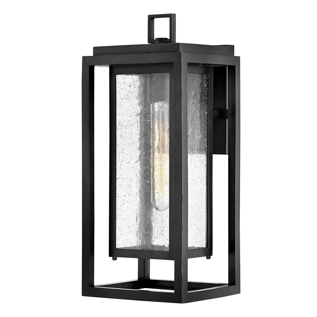 Republic 40cm Negro lámpara de exterior De Elstead Lighting - Republic es una l&aacute;mpara decorativa de fachada con un dise&ntilde;o moderno y un llamativo marco doble.